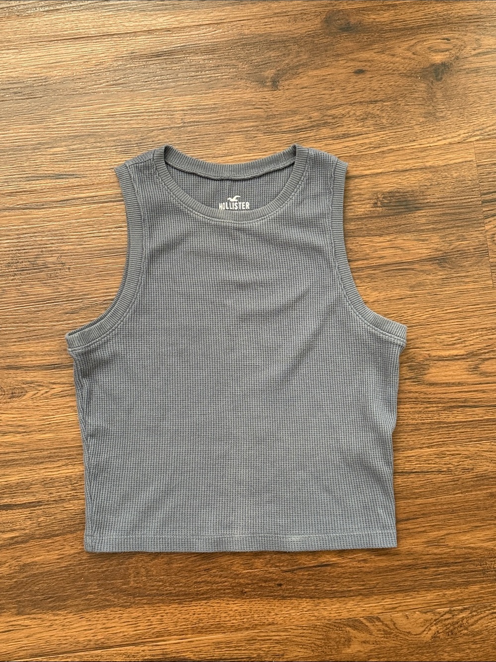 Hollister Women's Ribbed Tank Top - Gray Blue